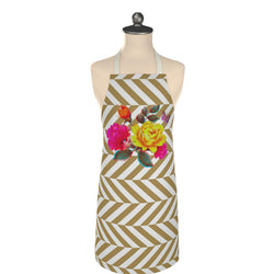 Flowers With Golden Zigzags | Apron