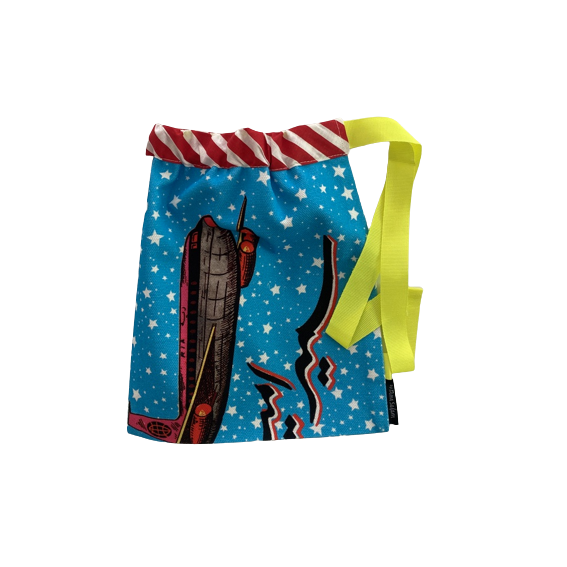  Pouch bag, textiles, pop art, mixed media 