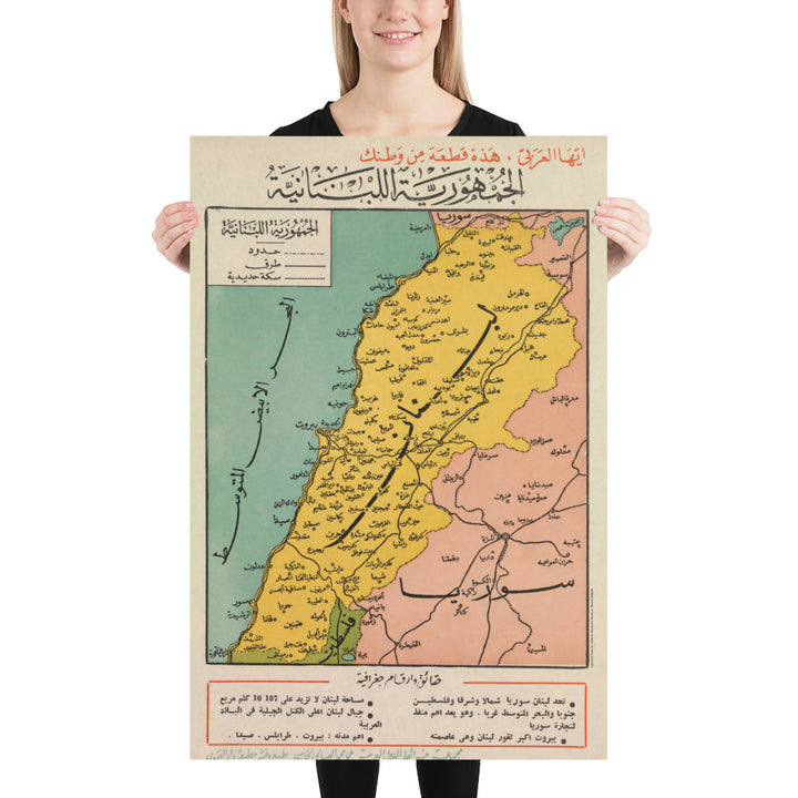 Vintage map, Middle Eastern, Arabic, Mediterranean, Lebanon, Damascus, pop art, home interior design, office interior design, hotel interior design, restaurant interior design