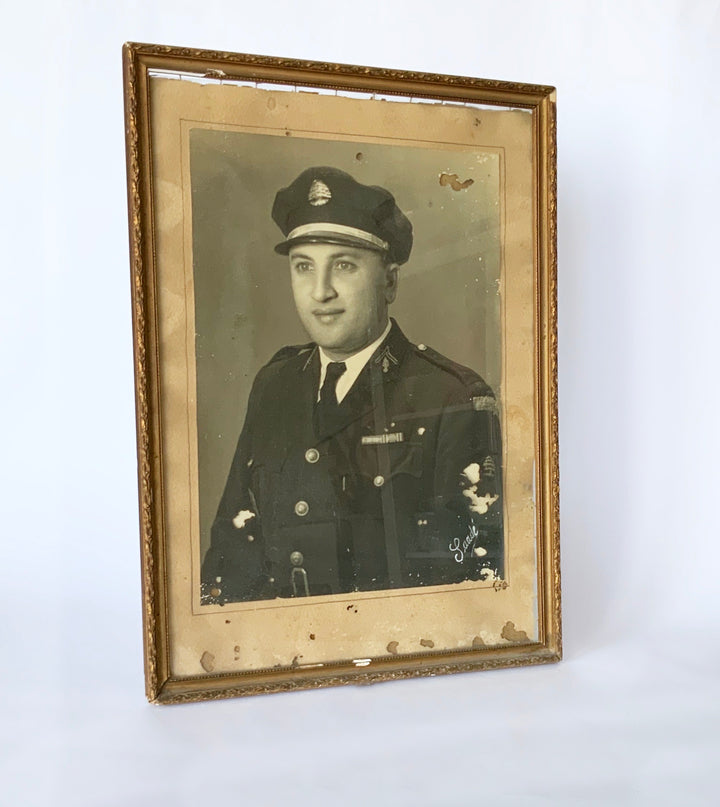  vintage portrait, 1950s, pilot, Beirut, wall hanging 