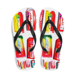 flip flops, Middle East, pop art, chiclets gum