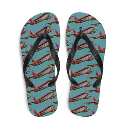 pop art, pattern, airplane collage, flip flops, beach 