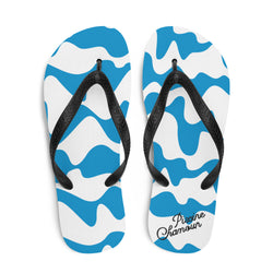 Piscine Chamoun, flip flops, Piscine Chamoun, 1960s, Matisse, bold print, blue 